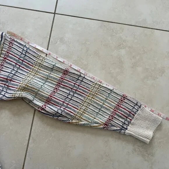 Vintage Claiborne Multicolored Crew Neck Knit Pullover Sweater Size L - Picture 13 of 14